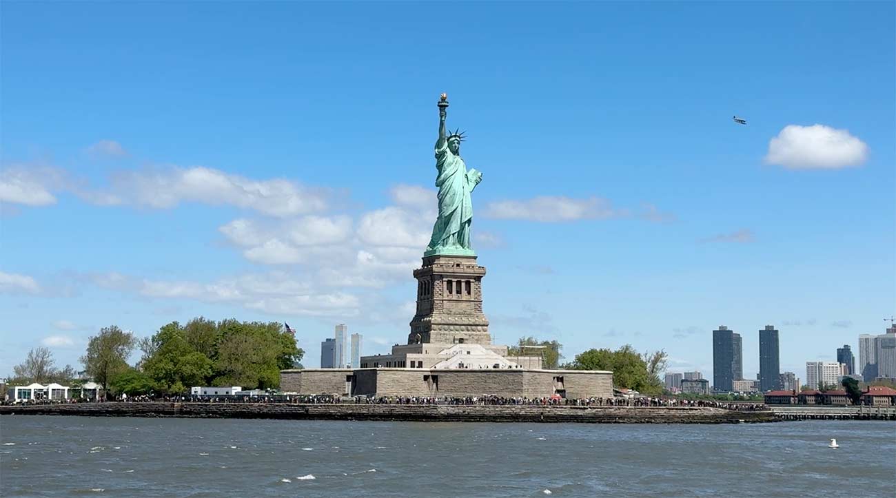 Statue of Liberty view from a New York Harbor boat cruise